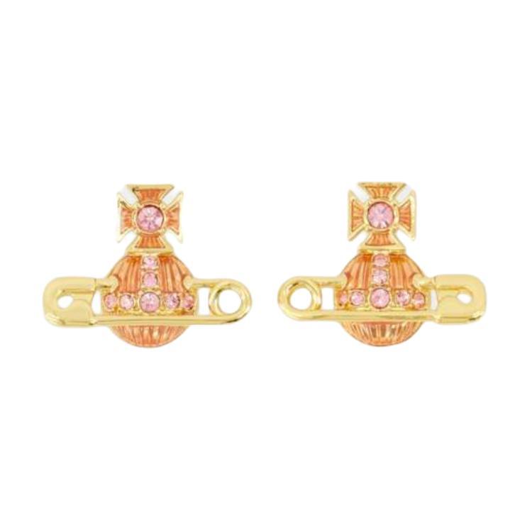 Vivienne Westwood Vivienne Westwood Brass, Crystal Stud Earrings Women's Gold