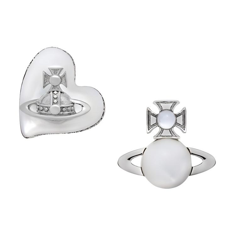 Vivienne Westwood Vivienne Westwood Metal, Glass, Pearl Stud Earrings Women's Silver