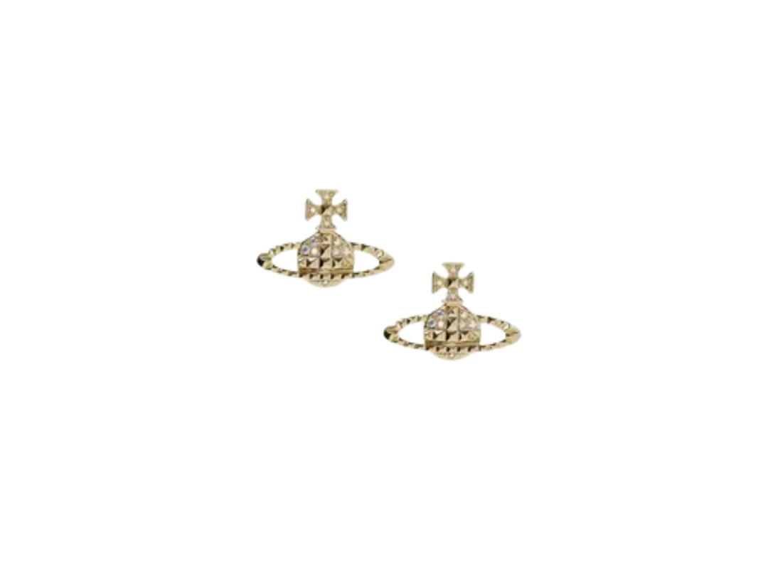 Vivienne Westwood Vivienne Westwood Mayfair Bas Relief Earrings Gold Tone In Brass With Crystal