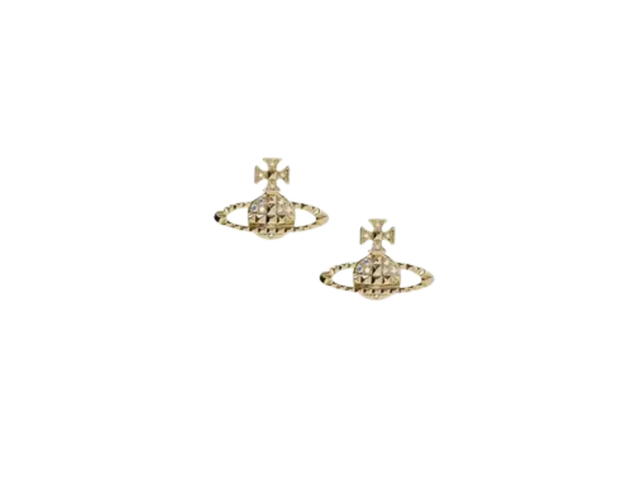 Vivienne Westwood Vivienne Westwood Mayfair Bas Relief Earrings Gold Tone In Brass With Crystal - view 1