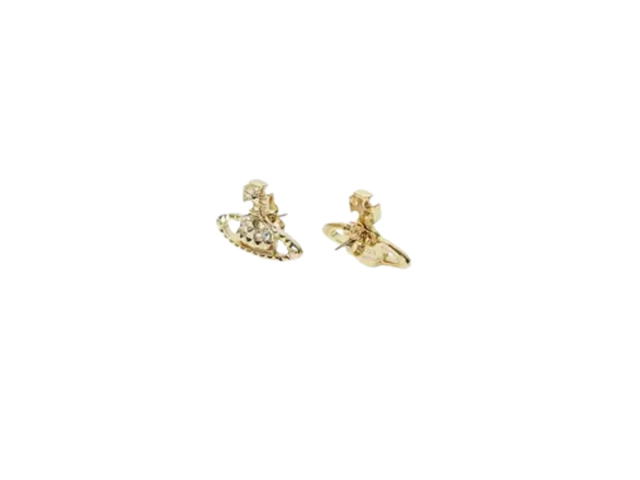 Vivienne Westwood Vivienne Westwood Mayfair Bas Relief Earrings Gold Tone In Brass With Crystal - view 2