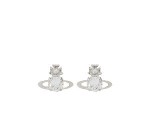 Buy Vivienne Westwood Large Reina Earrings Platinum White CZ at Sasom – Authentic and Ready to Ship