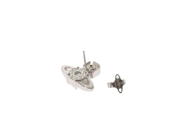 Vivienne Westwood Vivienne Westwood Large Reina Earrings Platinum White CZ - view 3
