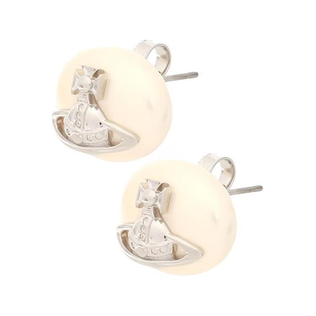 Vivienne Westwood Vivienne Westwood Brass Earrings - Pearl White - view 3