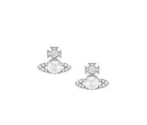 Buy Vivienne Westwood Ondina CZ Stud Earrings Platinum White CZ at Sasom – Authentic and Ready to Ship
