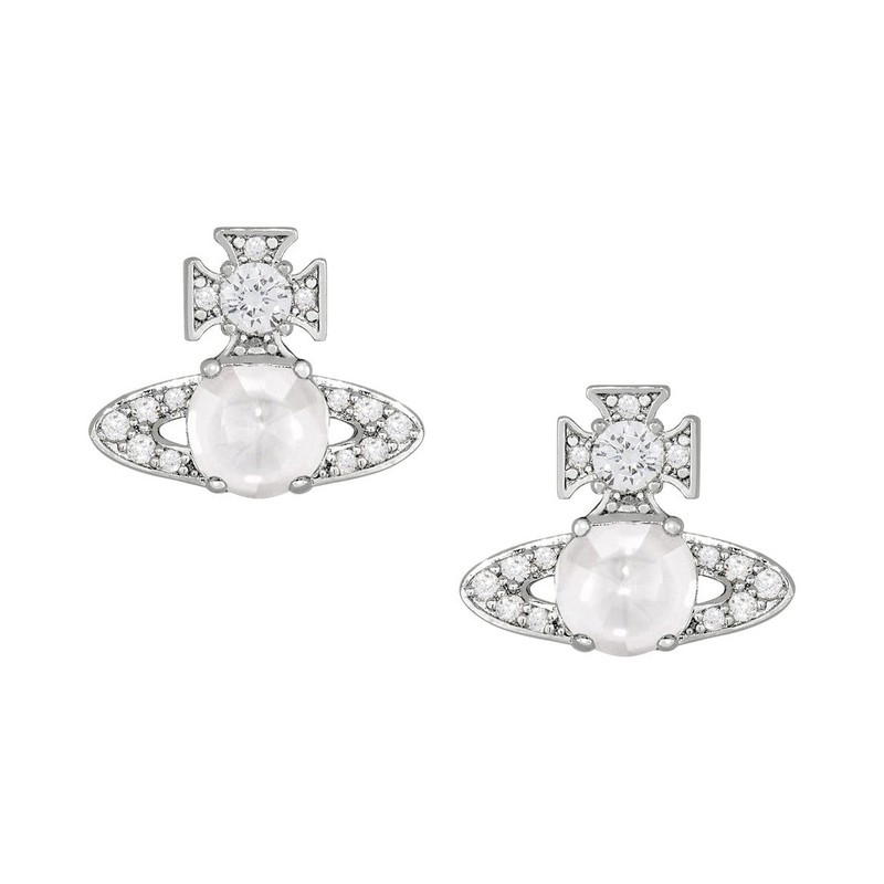 Vivienne Westwood Vivienne Westwood Ondina CZ Stud Earrings Platinum White CZ