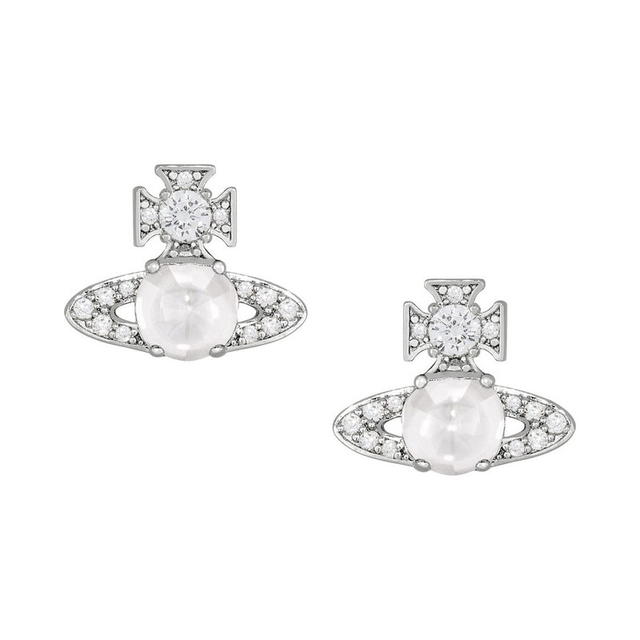 Vivienne Westwood Vivienne Westwood Ondina CZ Stud Earrings Platinum White CZ - view 1