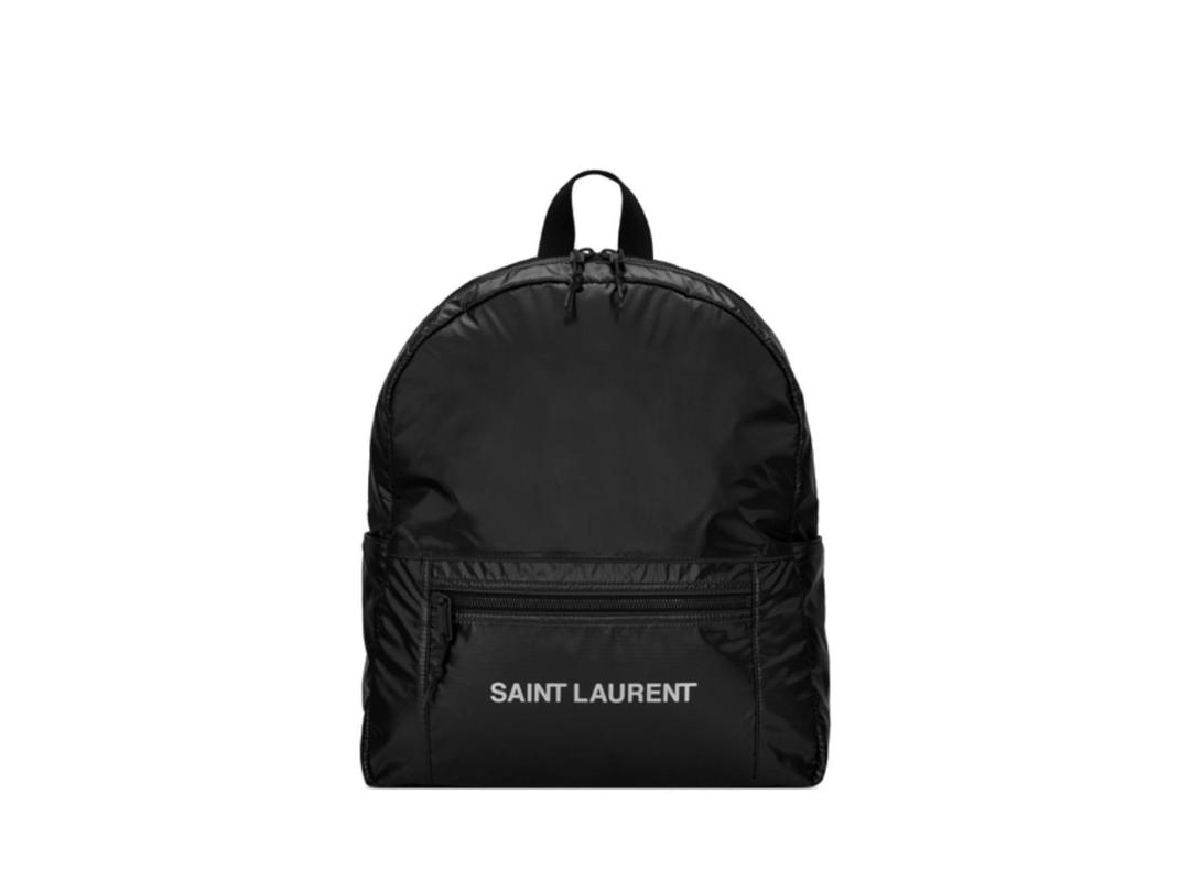 Saint Laurent Saint Laurent Nuxx Backpack In Nylon Silver Black