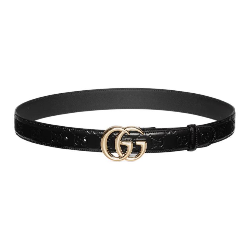 Gucci Gucci Leather Belts Women's Black Width: 3CM