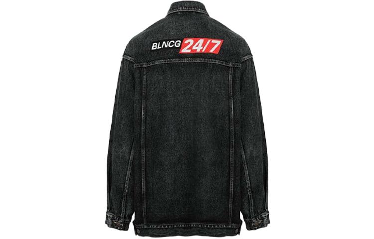 Balenciaga Balenciaga Denim Jacket Loose Fit Style Men's Black Gray Color