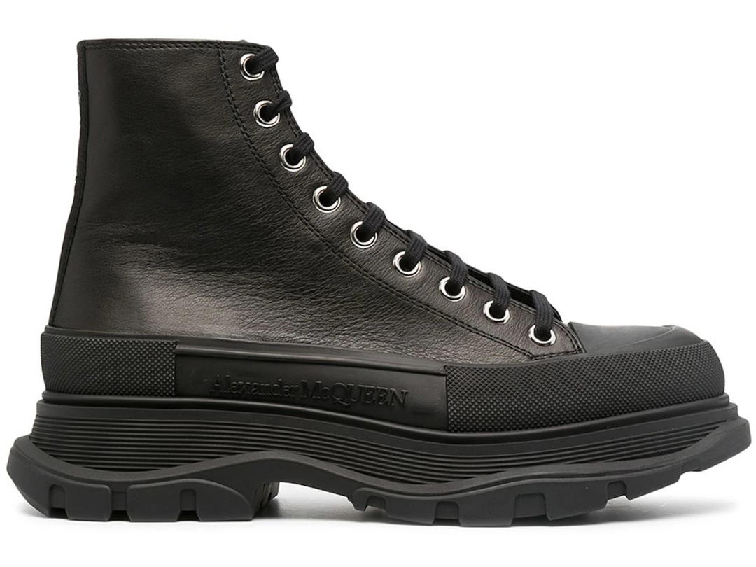 Alexander McQueen Alexander McQueen Tread Slick Lace Up Boot Triple Black Leather