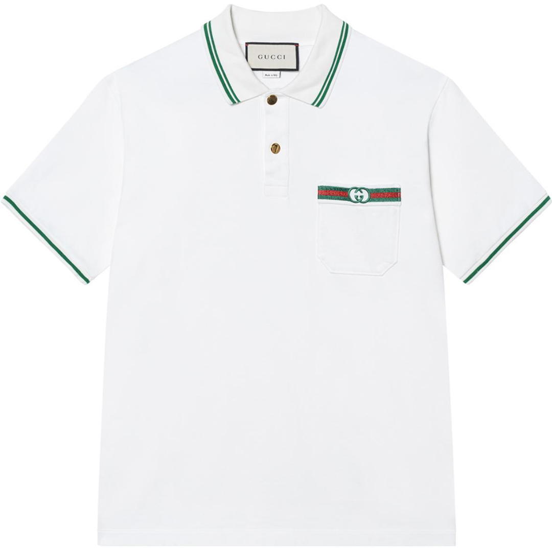 Gucci Gucci Men Web And Interlocking G Cotton Polo Shirt
