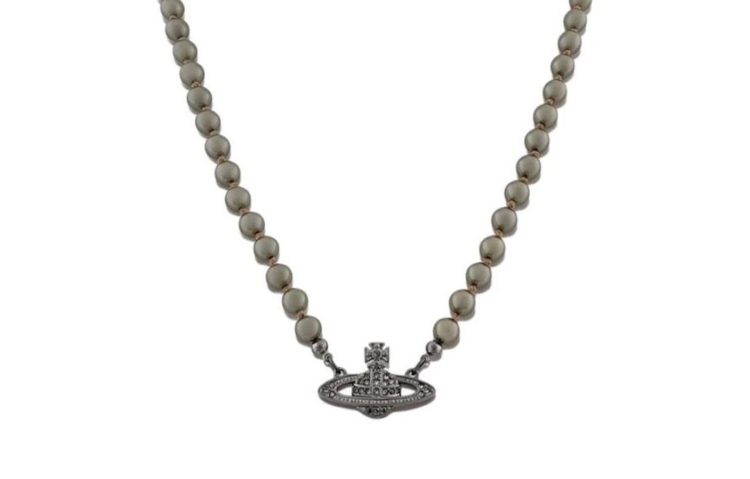 Vivienne Westwood Vivienne Westwood Pearl Necklaces Men's Gunmetal Gray