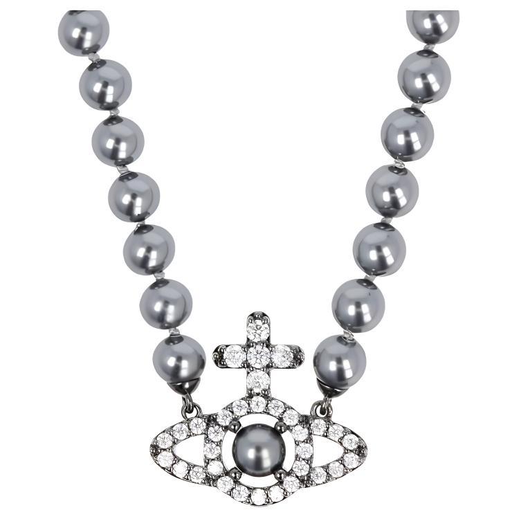 Vivienne Westwood Vivienne Westwood Pearl Pendant Necklaces Men's Gunmetal Gray