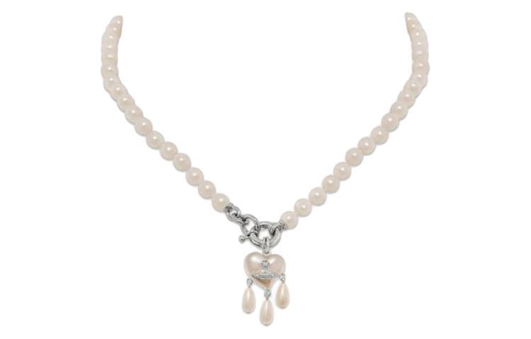 Vivienne Westwood Vivienne Westwood Recycled Brass Glass Pearl Necklaces Unisex Silver