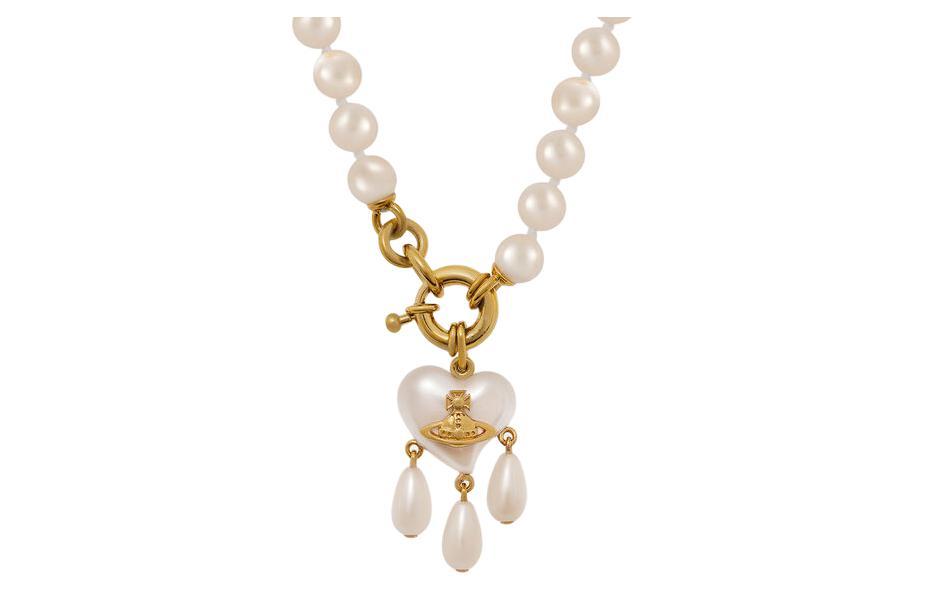Vivienne Westwood Vivienne Westwood Recycled Brass Glass Pearl Necklaces Unisex Gold