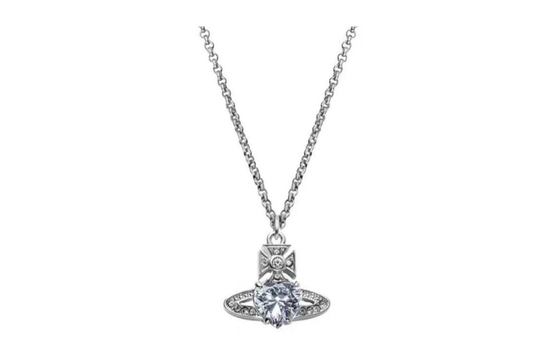 Vivienne Westwood Vivienne Westwood Brass Crystal Necklaces Women's Silver