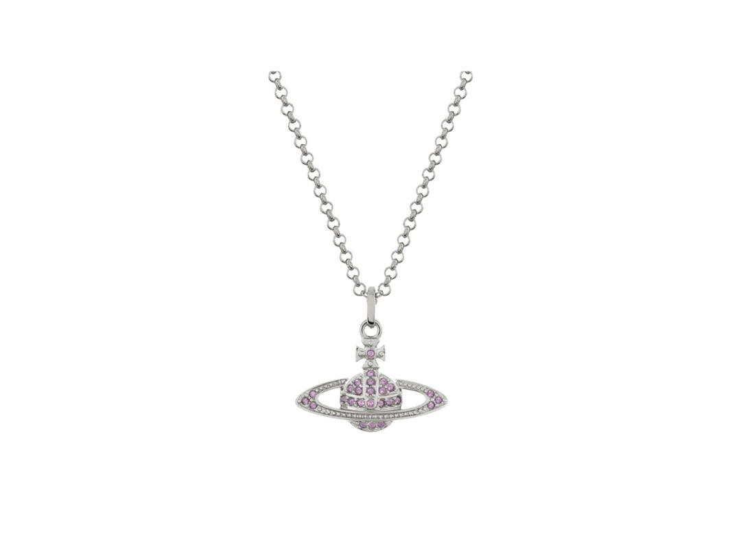 Vivienne Westwood Vivienne Westwood Mini Bas Relief Pendant Silver Violet