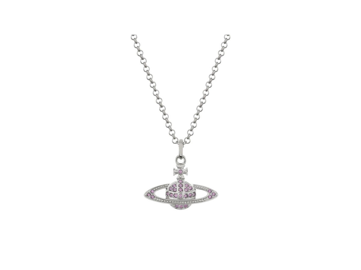 Vivienne Westwood Vivienne Westwood Mini Bas Relief Pendant Silver Violet