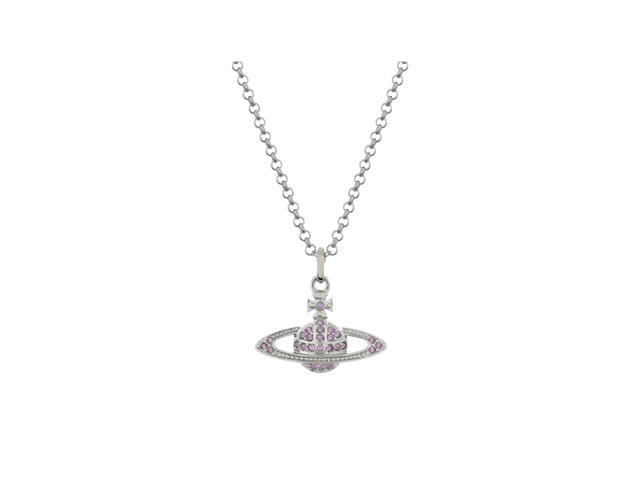 Vivienne Westwood Vivienne Westwood Mini Bas Relief Pendant Silver Violet - view 1