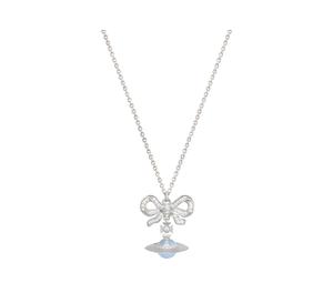 Buy Vivienne Westwood Platinum Bowknot Blue Globe Saturn Pendant Necklace Women's Silver/Blue at Sasom – Authentic and Ready to Ship