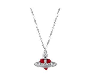 Buy Vivienne Westwood Brass Silver Plated Necklaces Unisex Silver Red at Sasom – Authentic and Ready to Ship