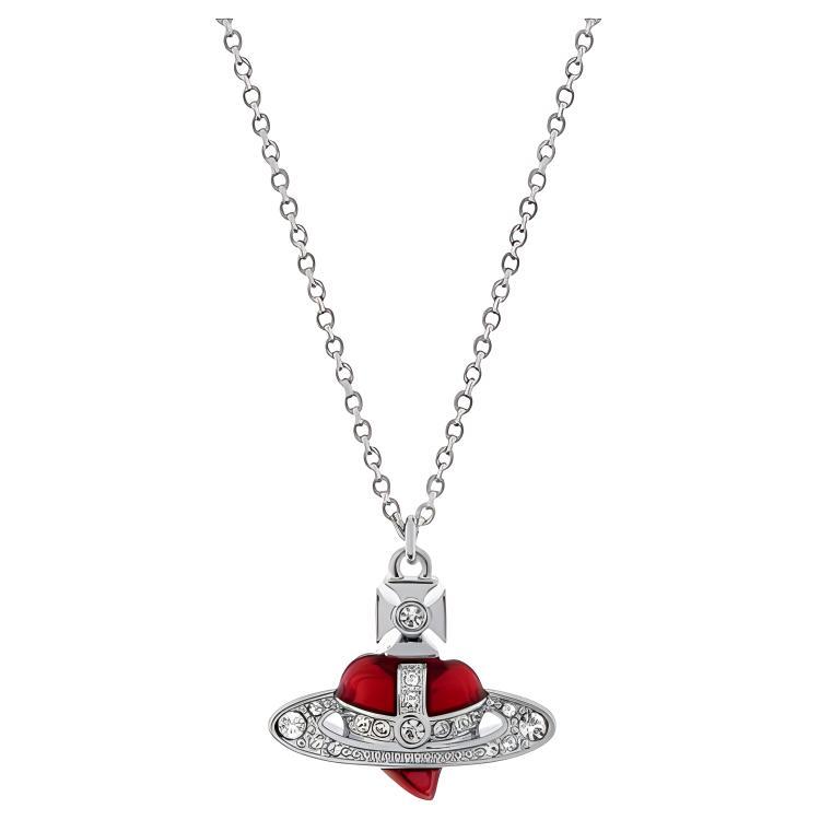Vivienne Westwood Vivienne Westwood Brass Silver Plated Necklaces Unisex Silver Red