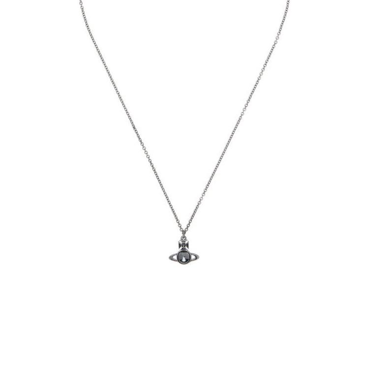 Vivienne Westwood Vivienne Westwood Brass Enamel Artificial Pearl Necklaces Men's Black