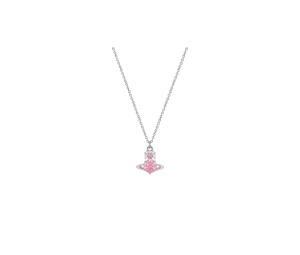 Buy Vivienne Westwood Millie Pendant Necklace Platinum Pink Enamel Pink CZ at Sasom – Authentic and Ready to Ship