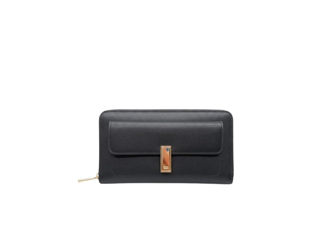 Bally Bally Leather Round Long Wallet Black