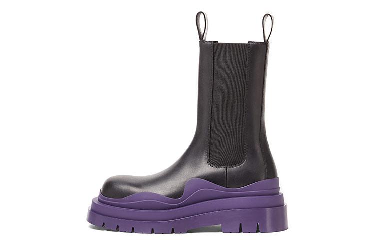 Bottega Veneta Bottega Veneta Tire Chelsea Boots Men's Black Purple