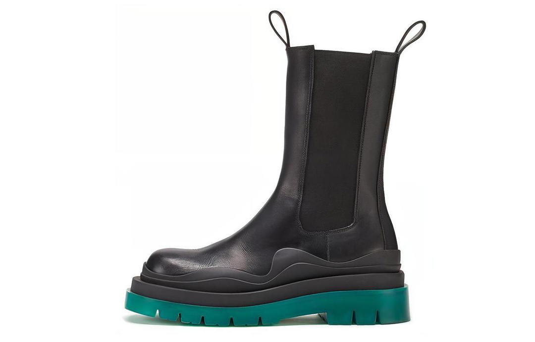 Bottega Veneta Bottega Veneta Tire Ankle Length Chelsea Boots Women's Black Green