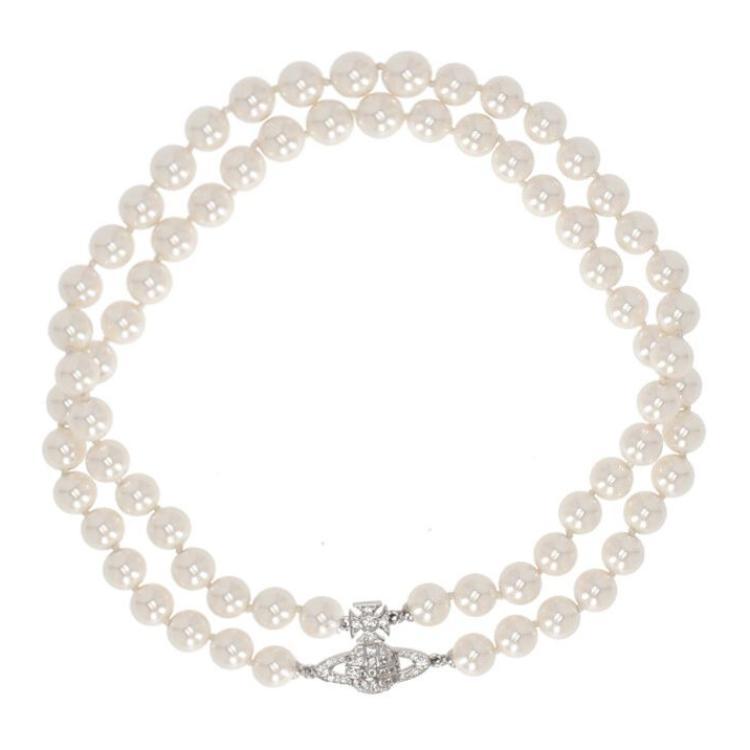 Vivienne Westwood Vivienne Westwood Brass Pearl Necklaces Women's Silver