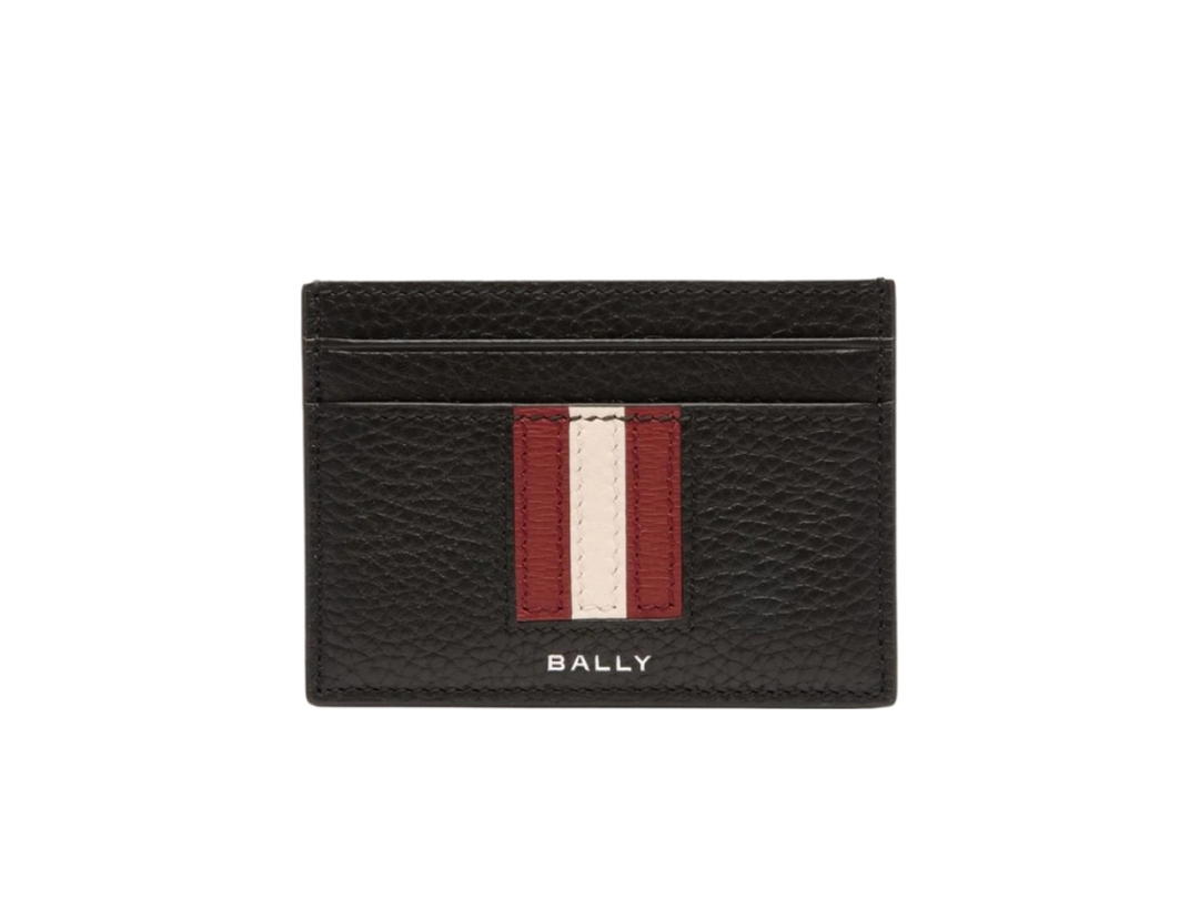 Bally Bally Ribbon Card Holder In Black Grained Leather Black
