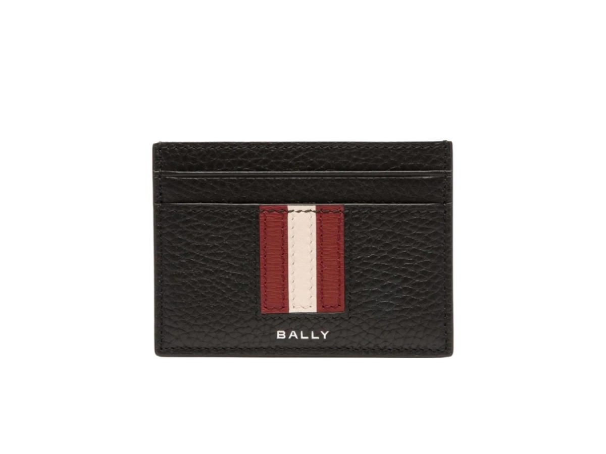 Bally Bally Ribbon Card Holder In Black Grained Leather Black