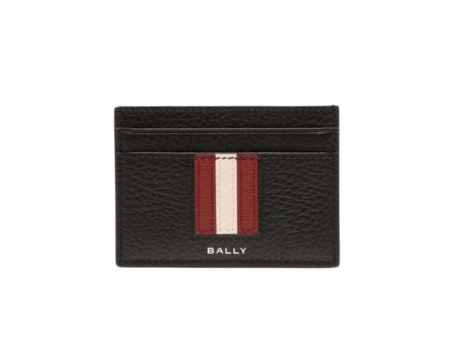 Bally Bally Ribbon Card Holder In Black Grained Leather Black - view 1