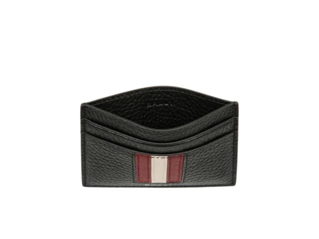 Bally Bally Ribbon Card Holder In Black Grained Leather Black - view 3