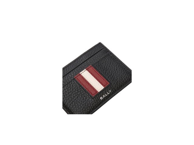 Bally Bally Ribbon Card Holder In Black Grained Leather Black - view 4