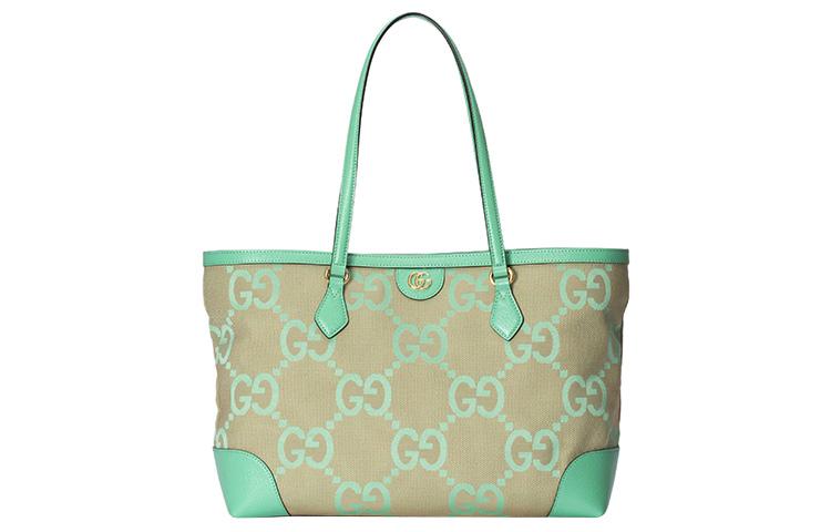 Gucci Gucci Ophidia Canvas With Leather Tote Bag, Shopping Bag, Shoulder Bag, Handbag Medium Size Women's Green