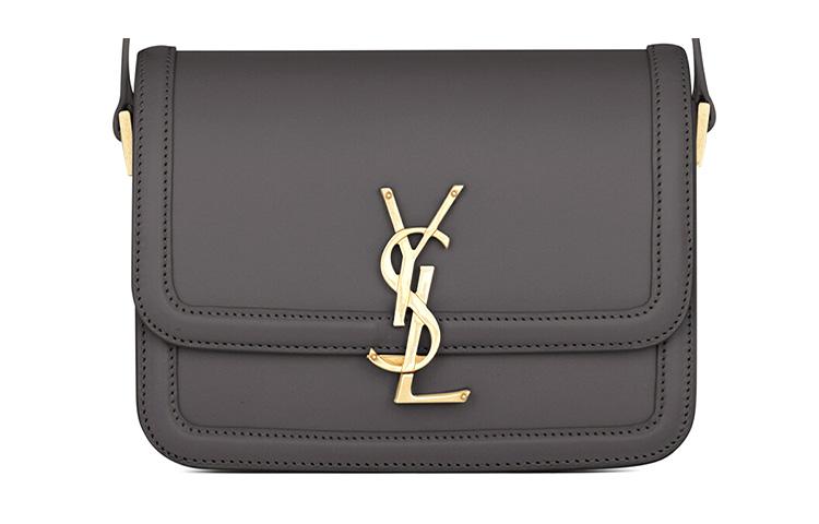 Saint Laurent Saint Laurent SOLFERINO Leather Tofu Bag Shoulder Bag Crossbody Bag Women's Gray White