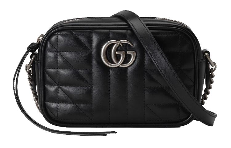 Gucci Gucci GG Marmont Leather Camera Bag Shoulder Bag Crossbody Bag Mini Women's Black