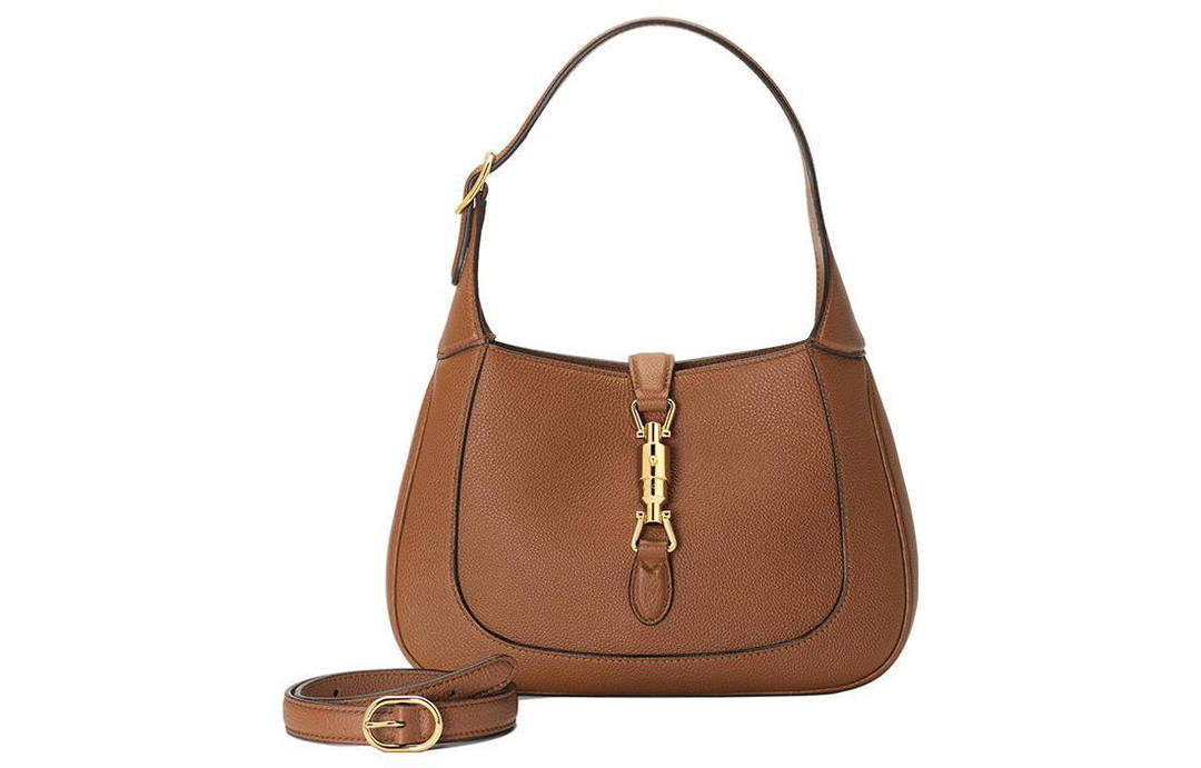Gucci Gucci Jackie 1961 Leather Shoulder Bag Small Size Women's Brown