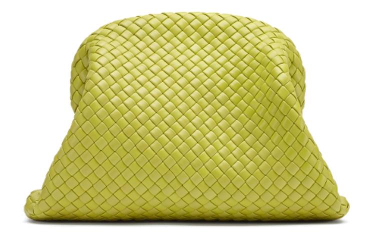 Bottega Veneta Bottega Veneta Calfskin Cloud Bag Clutch Women's Neon Green