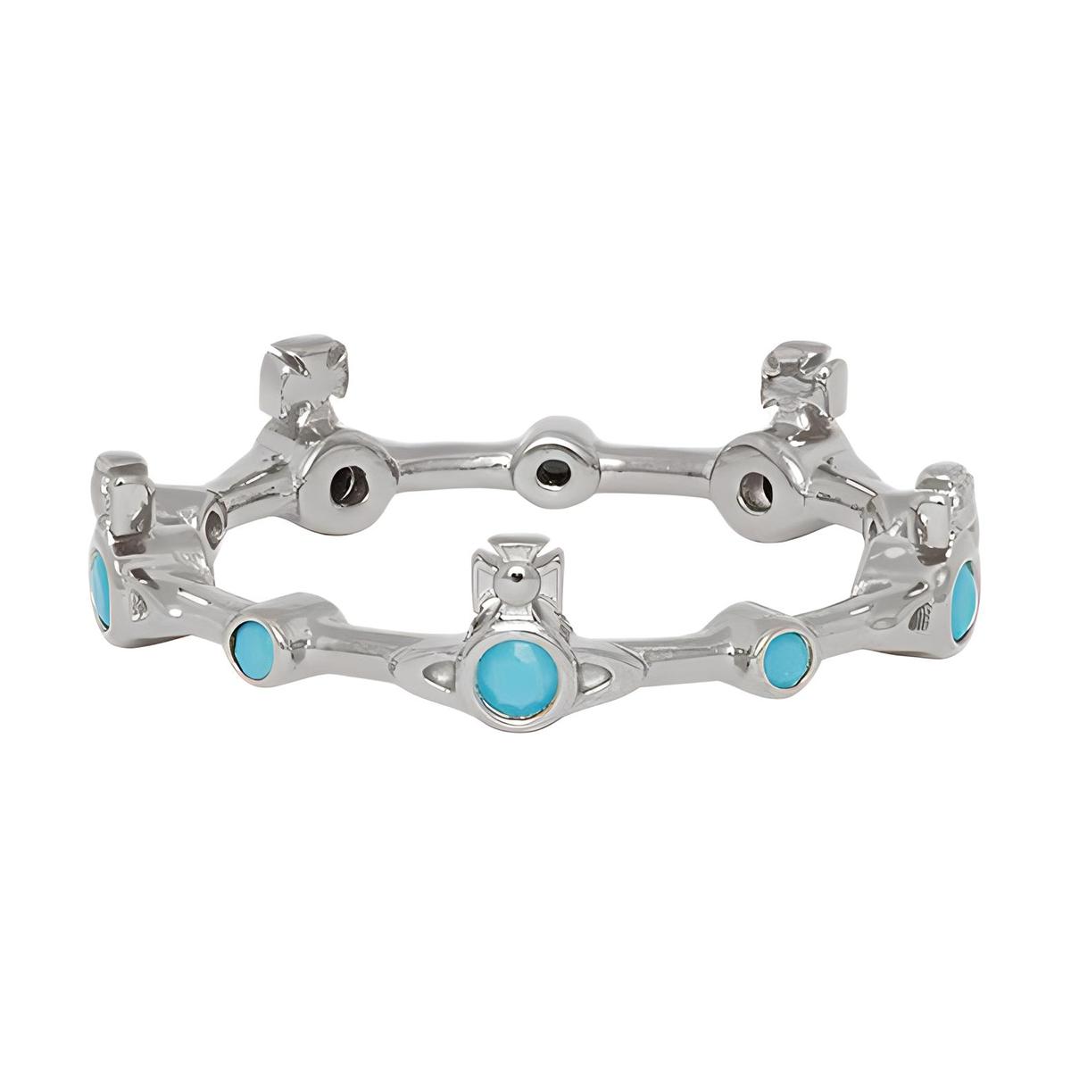 Vivienne Westwood Vivienne Westwood Recycled Silver Metal Crystal Rings Women's Platinum