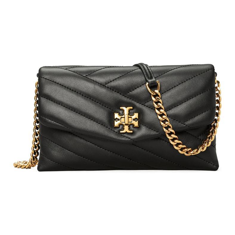 Tory Burch TORY BURCH Kira Lambskin Wallets Shoulder Bag Crossbody Bag Mini Women's Black/Black Gold