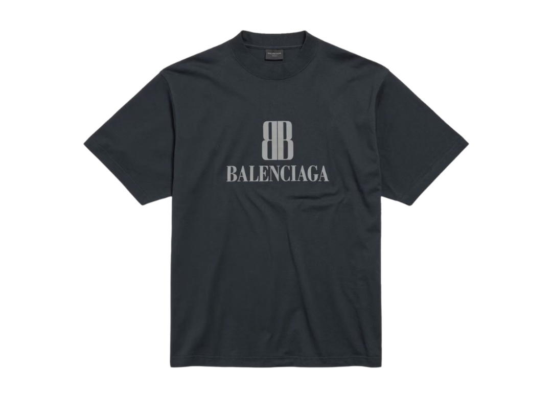 Balenciaga Balenciaga Nano BB T-Shirt Medium Fit Black Faded