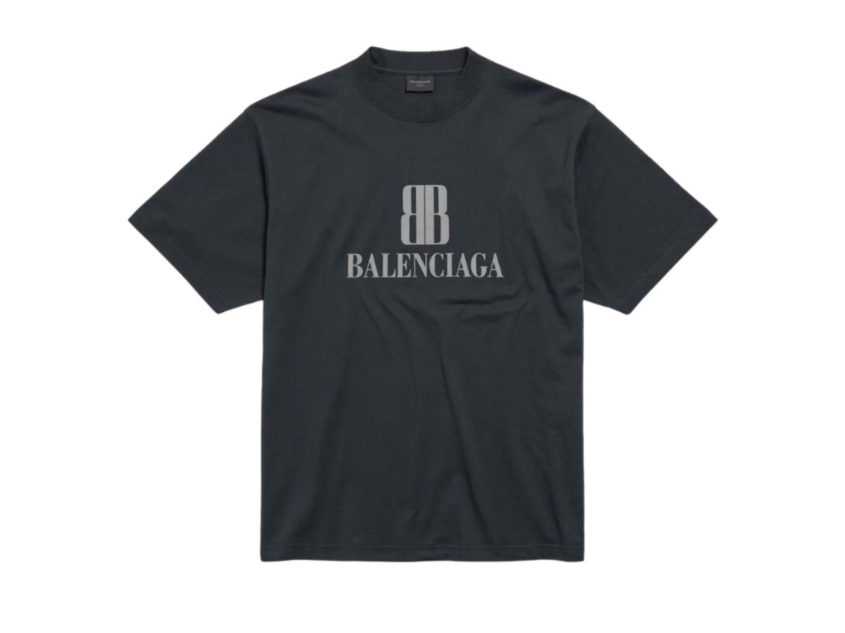 Balenciaga Balenciaga Nano BB T-Shirt Medium Fit Black Faded