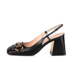Buy Gucci Horsebit 75mm Heeled Slingback Black Leather Women's at Sasom – Authentic and Ready to Ship