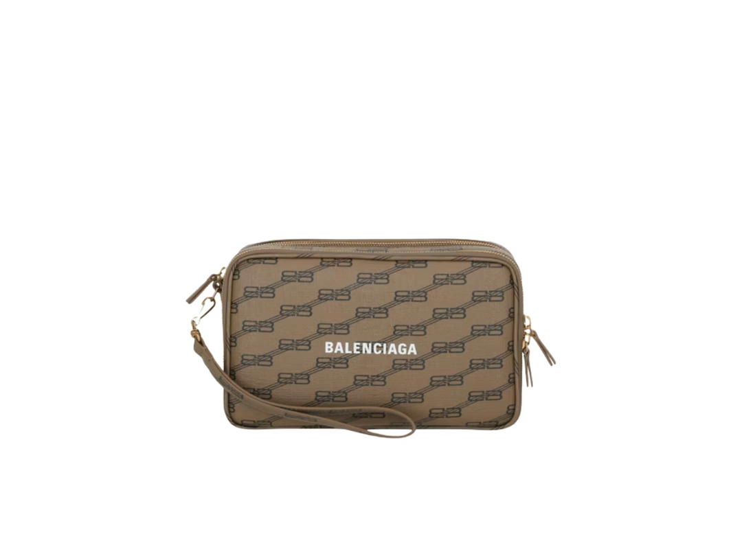 Balenciaga Balenciaga Signature Double Zip Pouch Beige