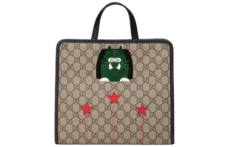 Gucci Gucci Canvas With Leather Tote Bag Shopping Bag Handbag Kids' Bags Kids' Ebony & Black